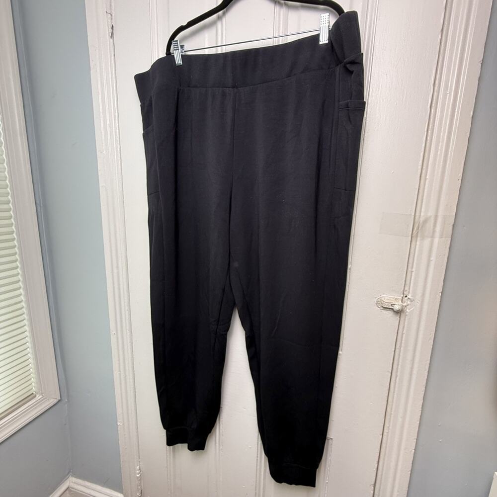 Belle by Kim Gravel ScubaLuxe Joggers Phone Pocket Women's 3X Black NWOT